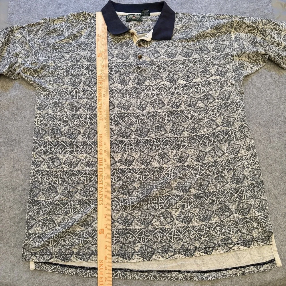 Vintage 80s American Eagle Outfitters Men's Polo Shirt Retro Geometric XL